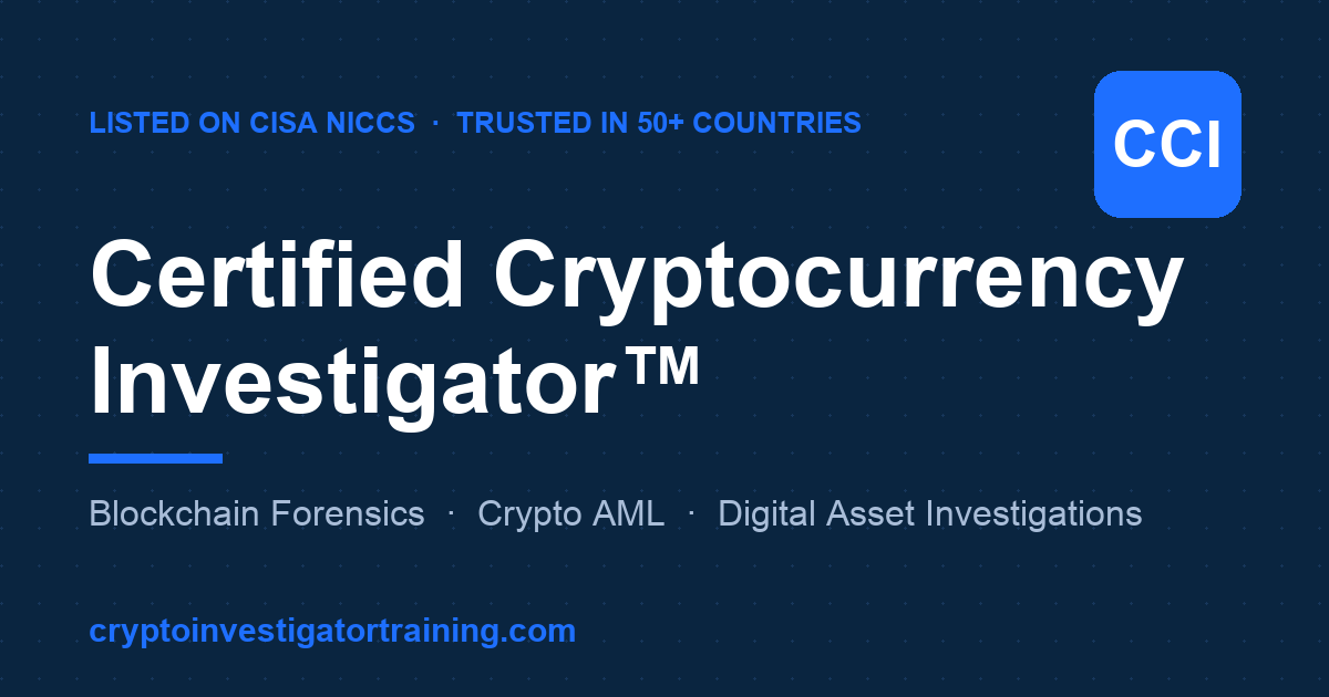 Free Cryptocurrency Training for Law Enforcement | CCI